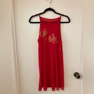 Vintage Victoria’s Secret Collection Red Lingerie Size Small Negligée slip 90s